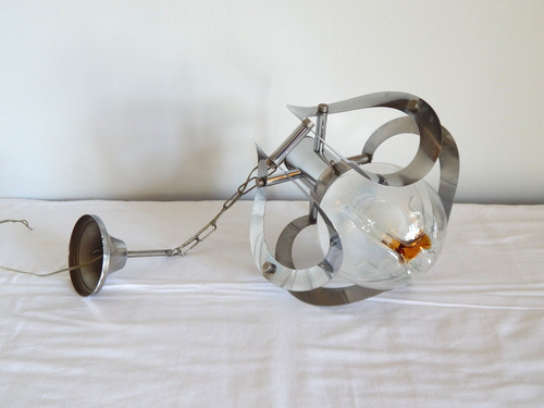 Ancien lustre lampe suspension - lustre,